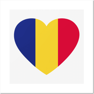 I Love Romania // Heart-Shaped Romanian Flag Posters and Art